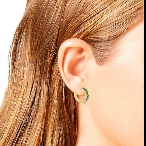 Kurt Geiger Huggie hoop earrings/Be kind in rainbow on back in dust bag NWT - Picture 9 of 14